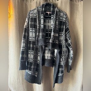 Victoria's Secret Plaid Look Oversized Wool Blend Cardigan
